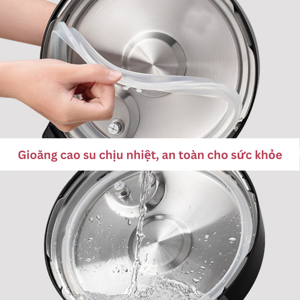 Nồi Áp Suất Điện Cao Cấp Chống Dính SMARTCHOICE - 6L - 13 Chế Độ Nấu, Bảng Điều Khiển Cơ, Nồi Áp Suất Cao Cấp Lòng Nồi Chống Dính, An Toàn Sức Khỏe, Dễ Vệ Sinh - Bảo Hành Chính Hãng 18 Tháng