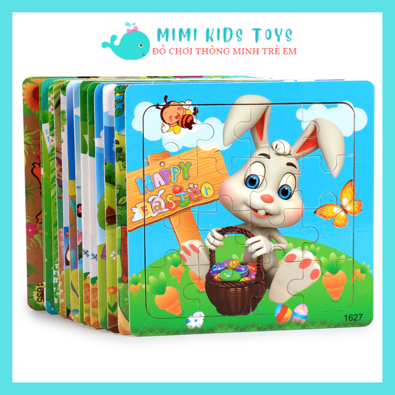 Đồ chơi tranh xếp hình 16 miếng puzzle - Đồ chơi thông minh trẻ em