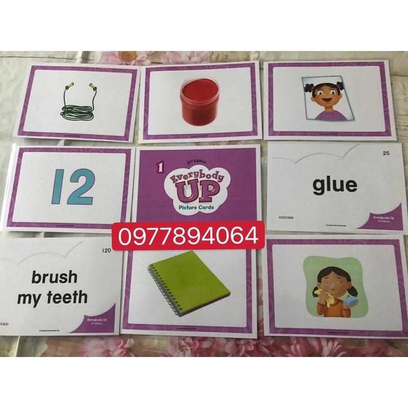 Thẻ Flashcards Tiếng Anh Everybody up level 1️ép plastics bền đẹp ️