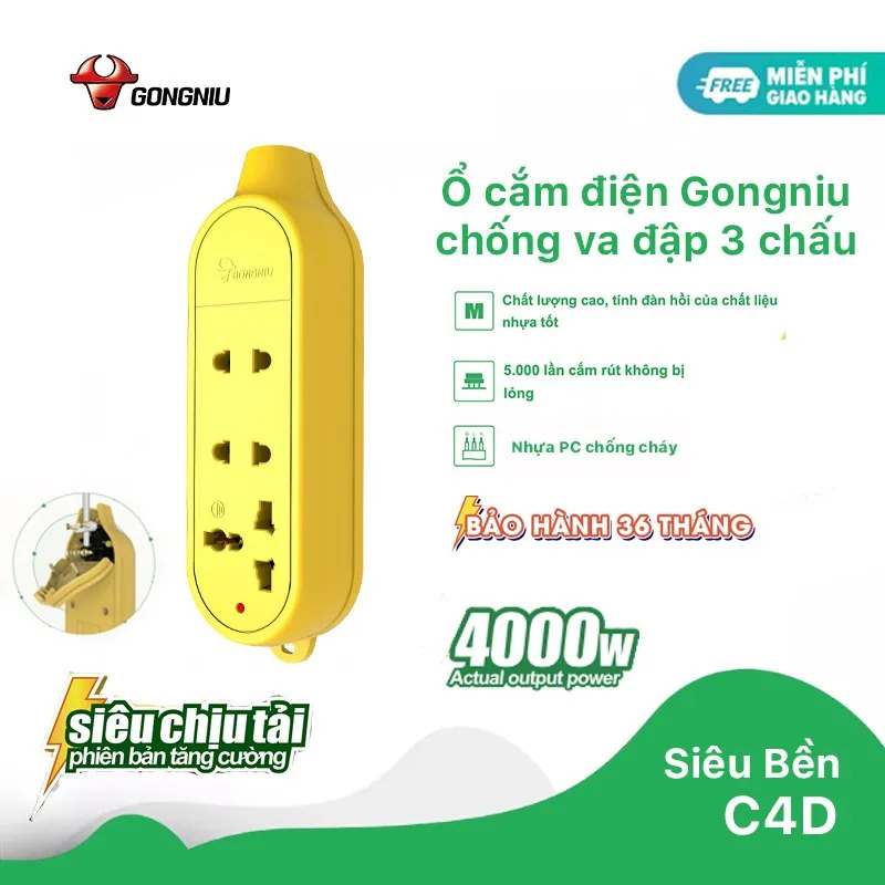 Ổ Cắm Siêu Chịu Tải Chống Va Đập Có Đầu Chờ Nối Dây