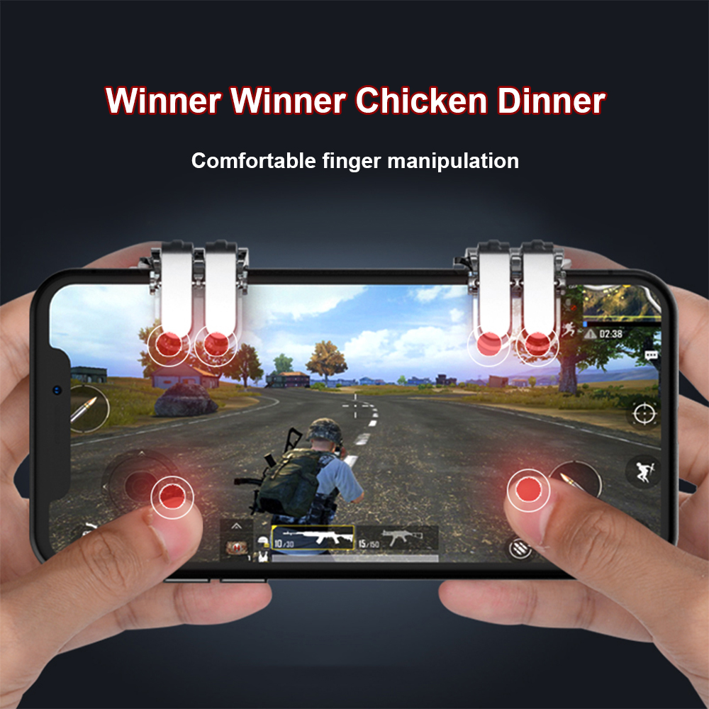 Bộ 02 gamepad nút hỗ trợ chơi game PUBG Hot WH6 hỗ trợ 6 ngón tay cùng lúc cho điện thoại máy tính bảng (Màu ngẫu nhiên) - Hàng nhập khẩu