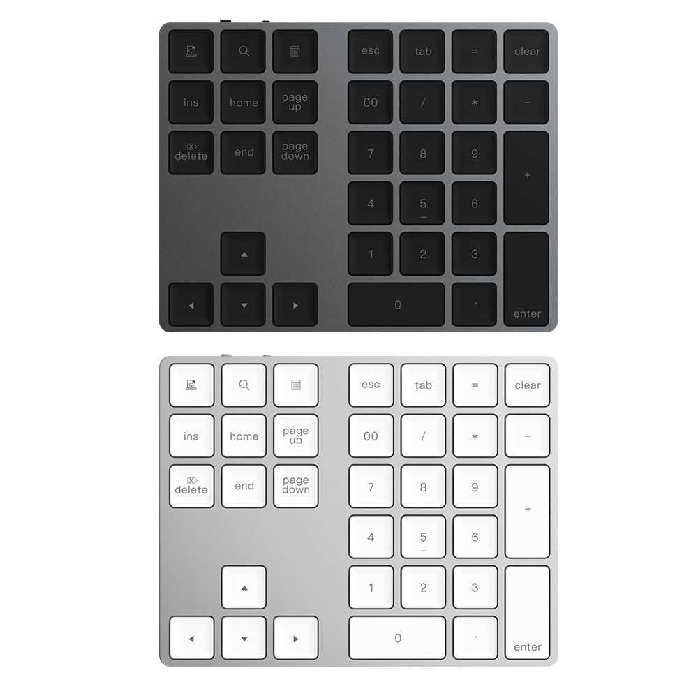 Bàn Phím Số Không Dây Bằng Nhôm 34 Phím BT Tích Hợp Pin Sạc Cho Windows / IOS / Android