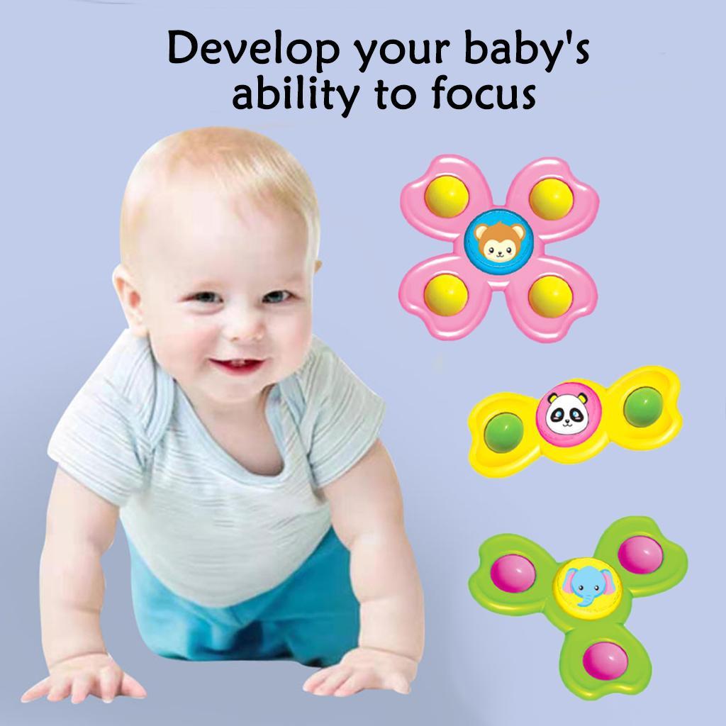 3pcs Suction Cup Top Toy Bathing Toys for Kids Boys Girls animal