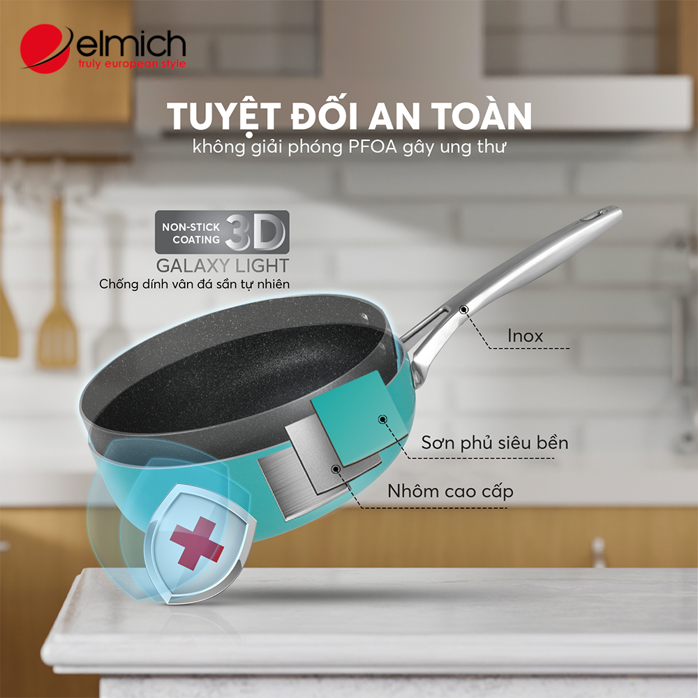 Chảo chống dính Full induction Elmich Hera EL8243 size 28cm - Hàng chính hãng