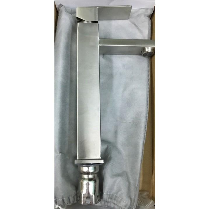 Vòi Lavabo Vuông Nóng Lạnh Inox 304 Cao 30cm