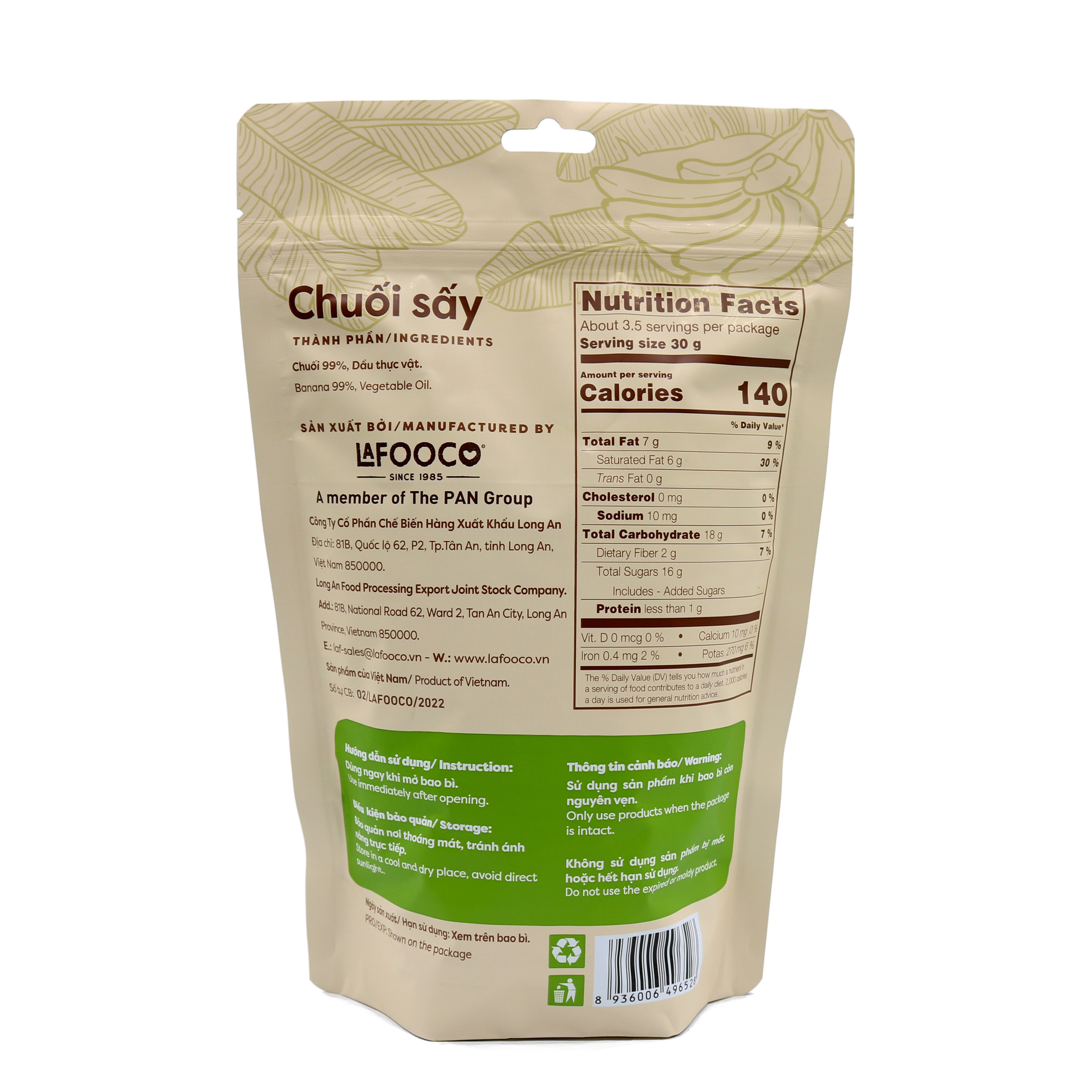 Hình ảnh Chuối Sấy Giòn LAFOOCO 100g Xuất Khẩu