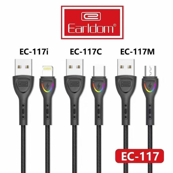 Cáp sạc bọc dù siêu bền Earldom EC – 117, chiều dài 1m - Hàng chính hãng