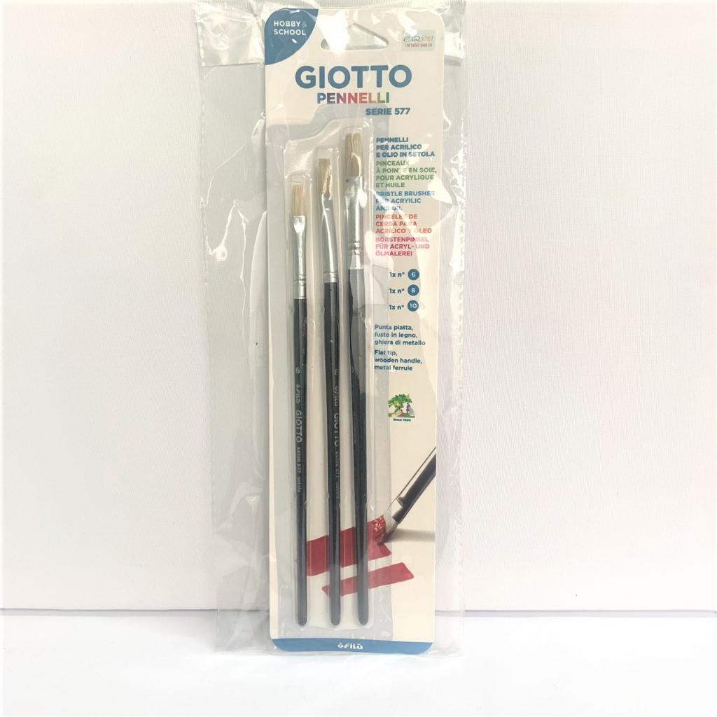 Vỉ 3 chổi vẽ nhập khẩu Italy GIOTTO Art 577 số 6,8,10 026200