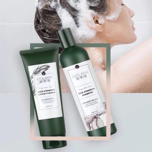 Bộ dầu gội dầu xả gừng Weilaiya Ginger Shampoo &amp;amp; Conditioner kích thích mọc tóc tem trắng