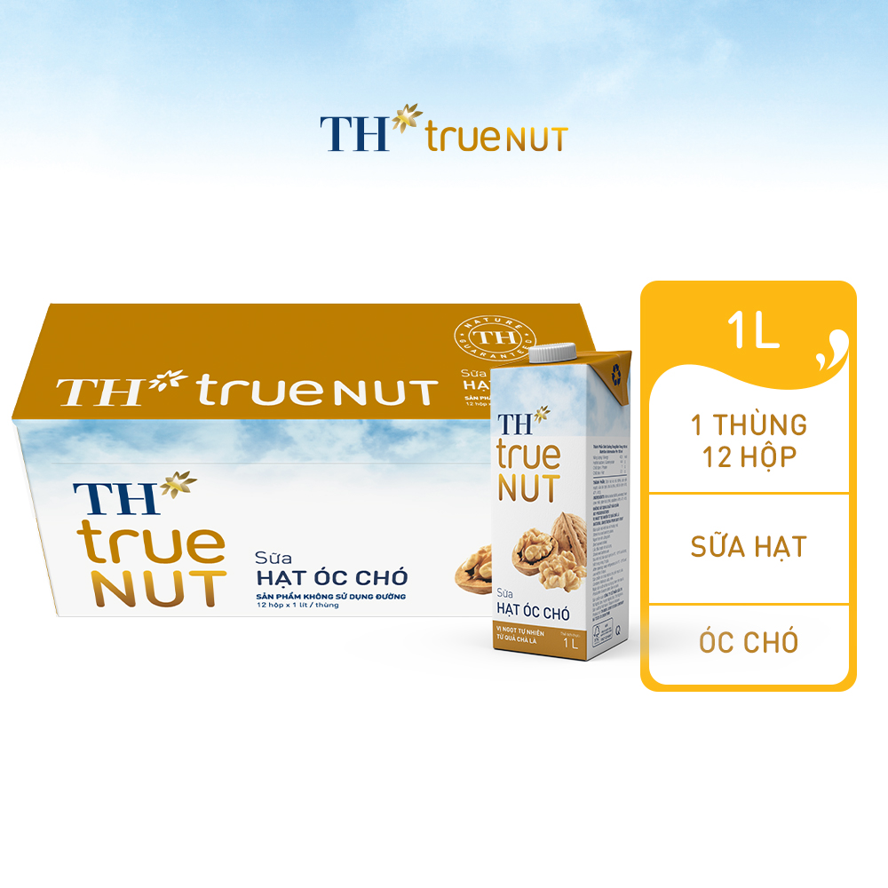 Thùng 12 hộp sữa hạt óc chó TH true NUT 1 L (1 L x 12)