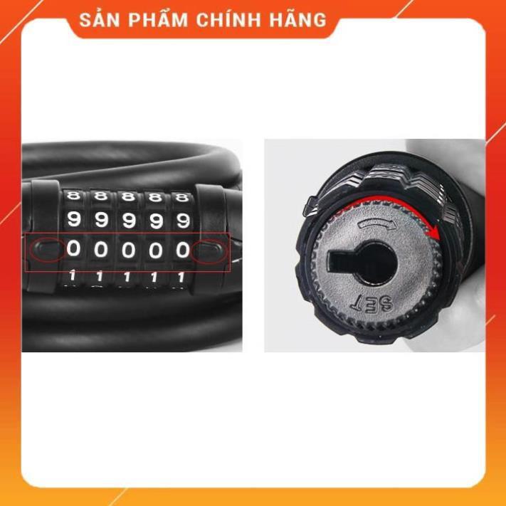 Khóa dây chống trộm bằng cáp thép có mã số cho xe đạp, xe máy, khóa nhỏ gọn, dây dài, an toàn tiện dụng