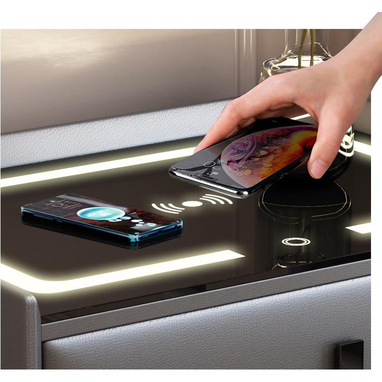 Tủ đầu giường thông minh Có Vân Tay Smarthome Leather Italy
