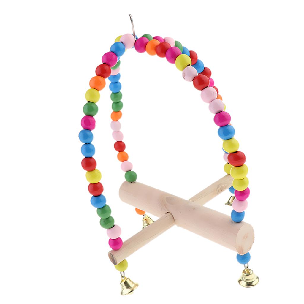 Bird Parrot Cockatiel Hanging Climbing Swing Rings Standing Frame Cage Toy