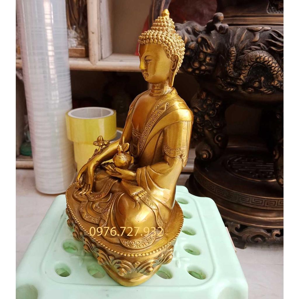Tượng phật dược sư bằng đồng cao 21cm, tượng phật dược sư
