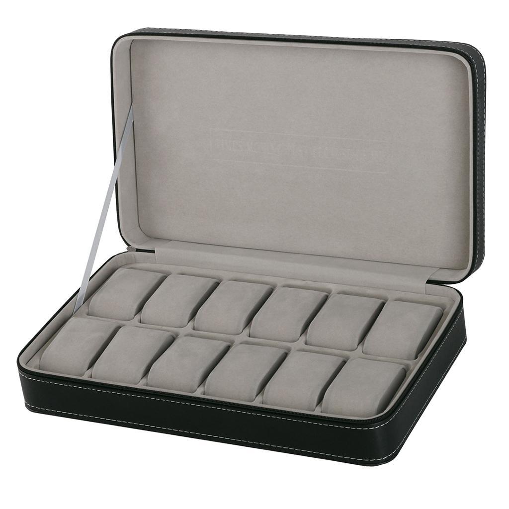 PU Leather Velvet Jewellery Box Tie Clip Brooch Pin Storage Case Holder