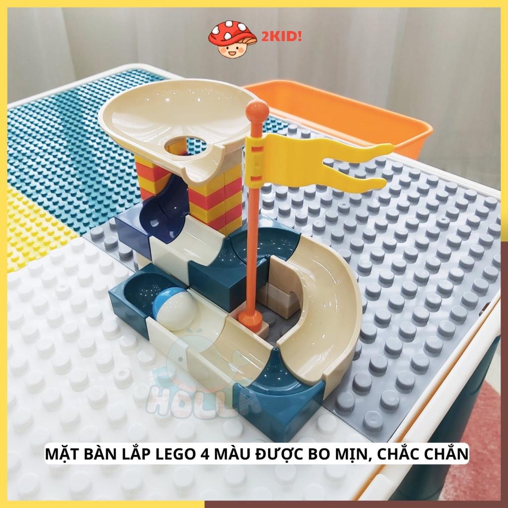 Bàn Lego đa năng hãng Holla cao cấp cho bé, bao gồm ghế và tặng kèm bộ Lego 70 chi tiết