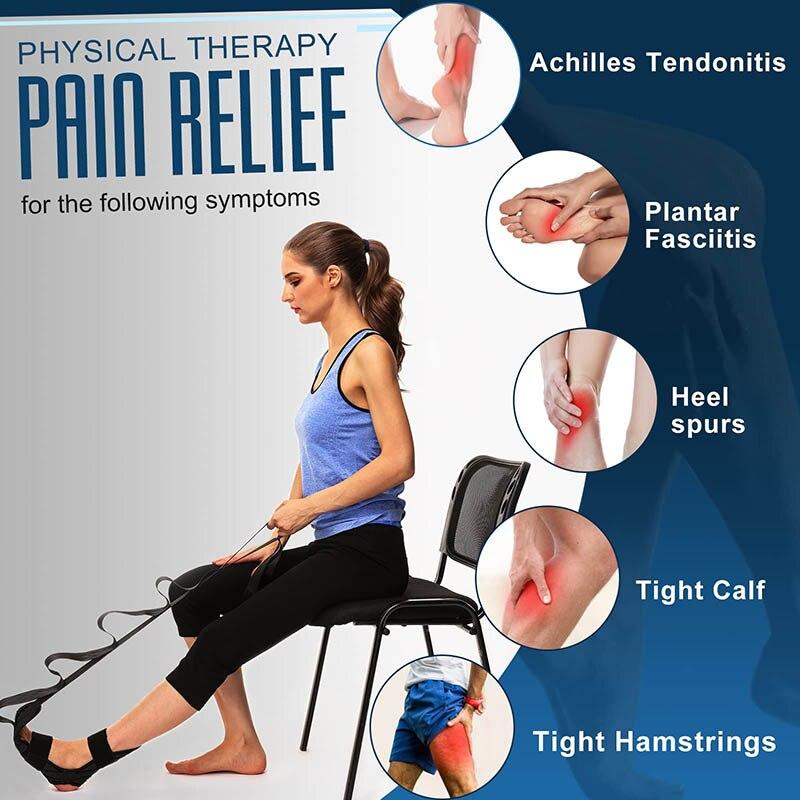 Thể thao mềm Dây chằng kéo dài dây đai ba màu Yoga Kéo kéo kéo dài cho chân và gân kheo giảm đau chân Color: Red