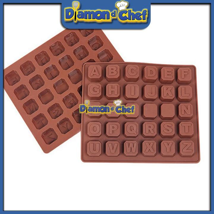 Khuôn Silicon Socola/rau câu/thạch 26 chữ cái nổi