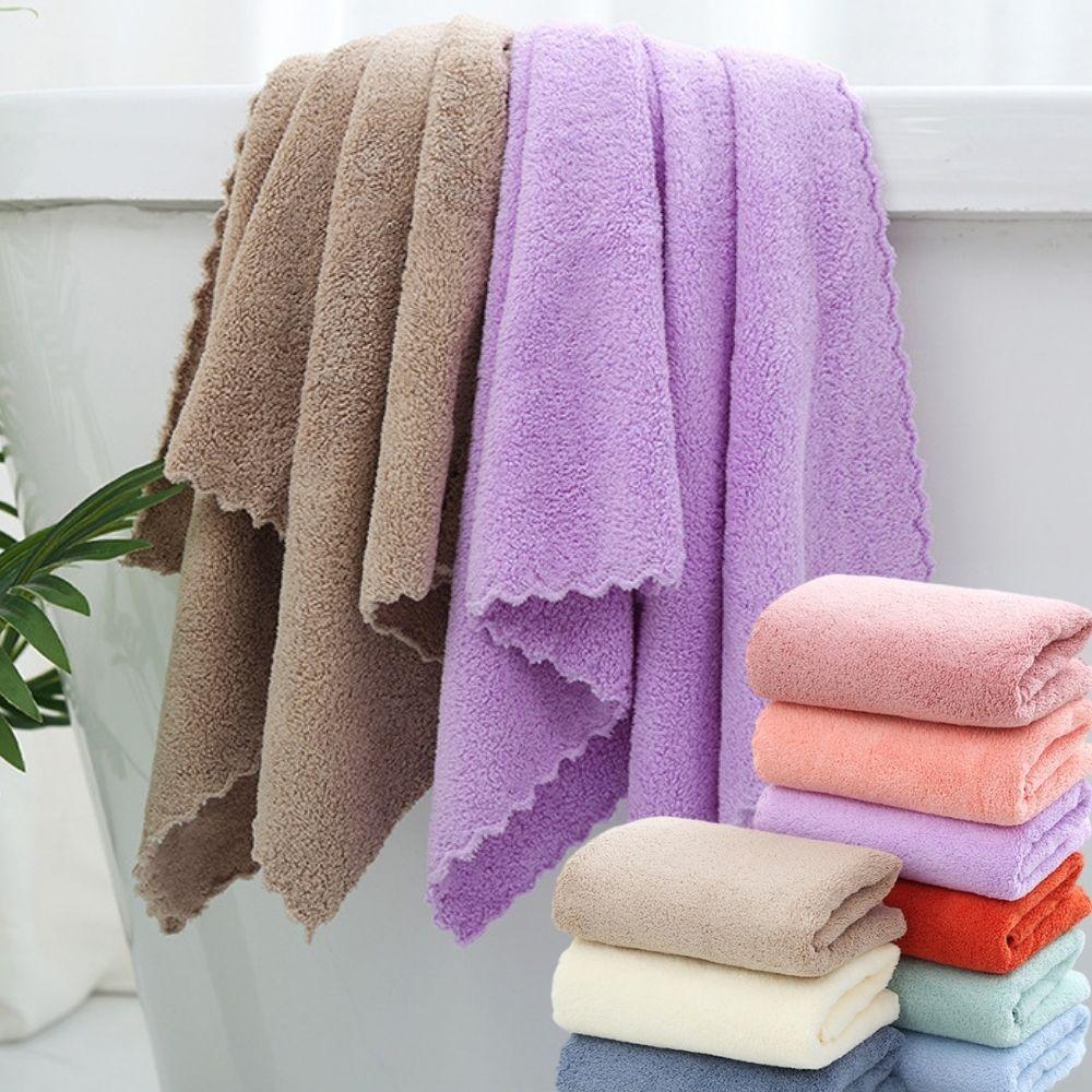 Khăn lau bằng vải lông cừu san hô mềm mại siêu thấm hút thoải mái đa năng 35*75