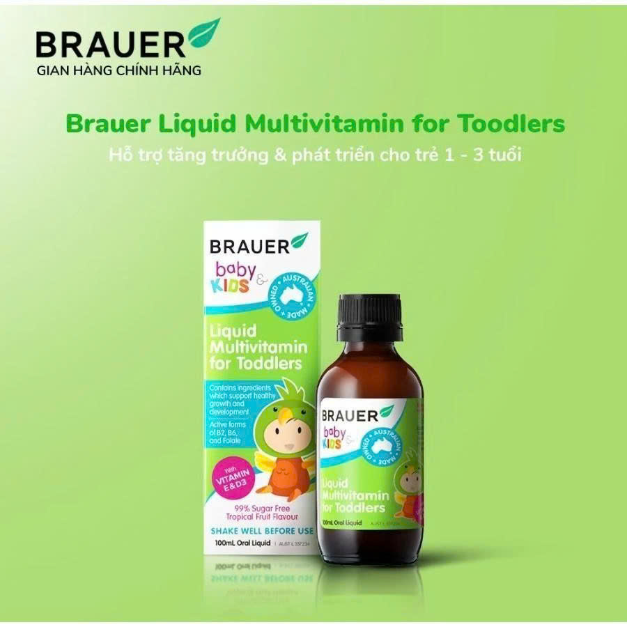 Siro Brauer Vitamin Tổng Hợp cho trẻ từ 1-3 tuổi 100ml Kids Liquid Multivitamin