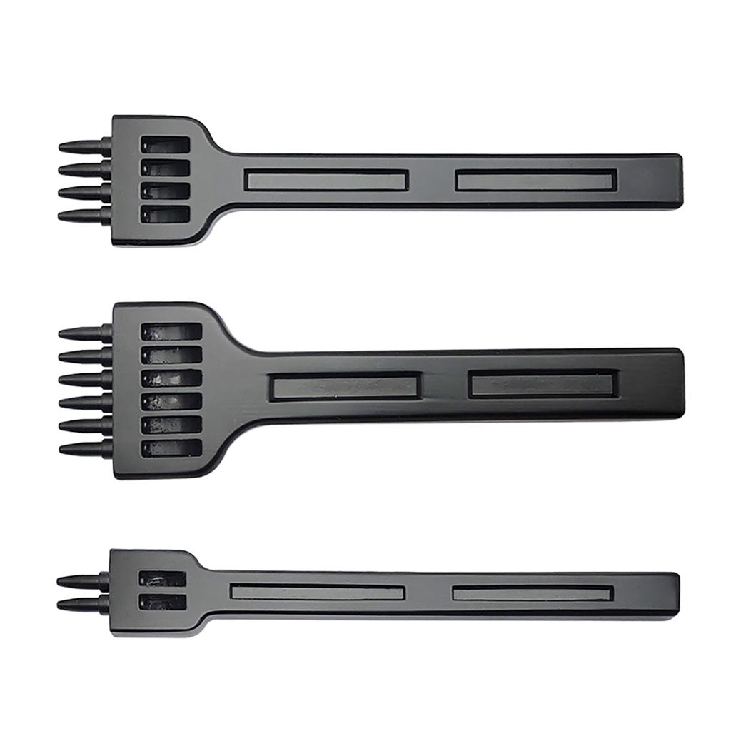 3x Steel Leather DIY Punch Tool Leather Craft Tooth Punch 2/4/6 Prong