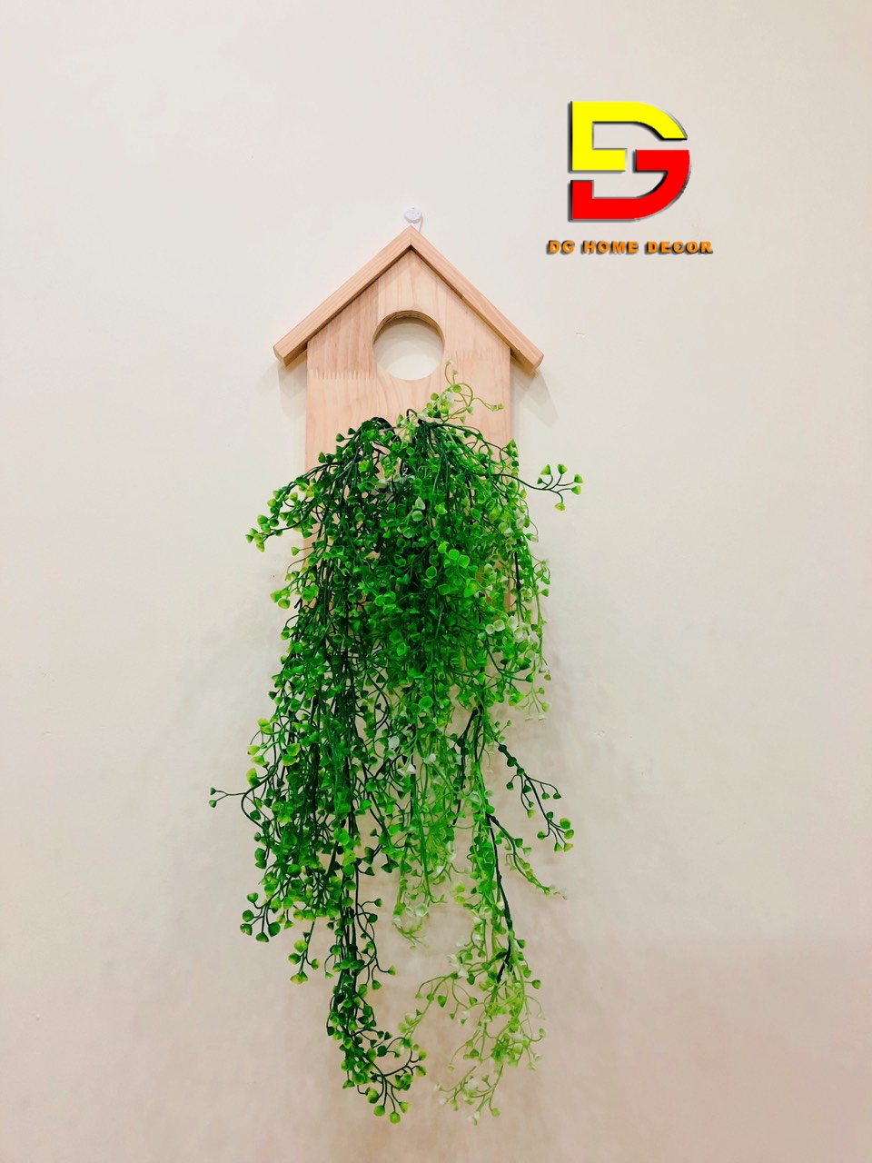 Bảng Gỗ Treo Tường - Khung Gỗ Trang Trí Cắm Hoa, Trồng Cây Thuỷ Sinh Độc Đáo Tặng Đèn Và Móc Treo DGHOME-55