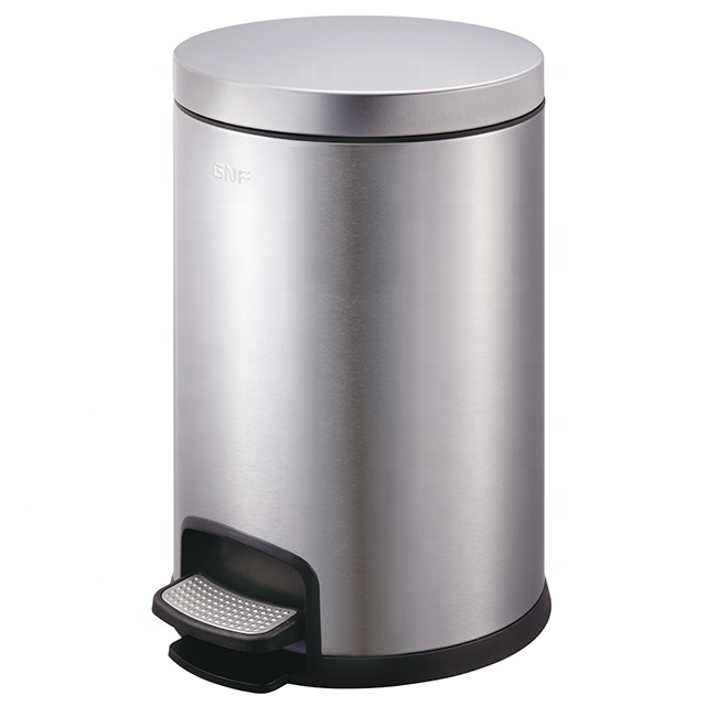 Thùng rác đạp chân inox dung tích 12L tròn, mã SJ12-Y01 chống sập nắp, phủ nano