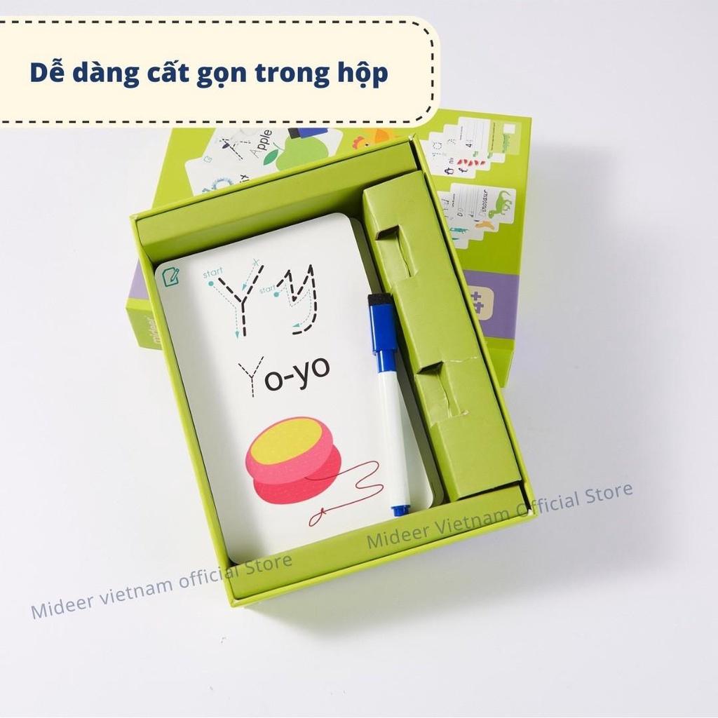 Bộ Thẻ Viết Xóa Học Chữ Cái - Chữ Số Mideer Write &amp; Wipe Cards - 123 &amp; ABC - 52 Thẻ Flashcards