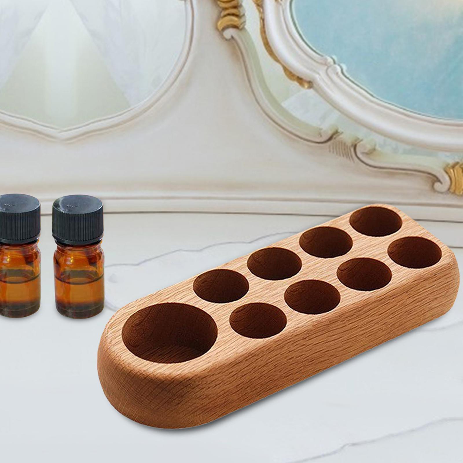Wooden Essential Oil Display Stand Bottles Tray Organizer Nail Holder