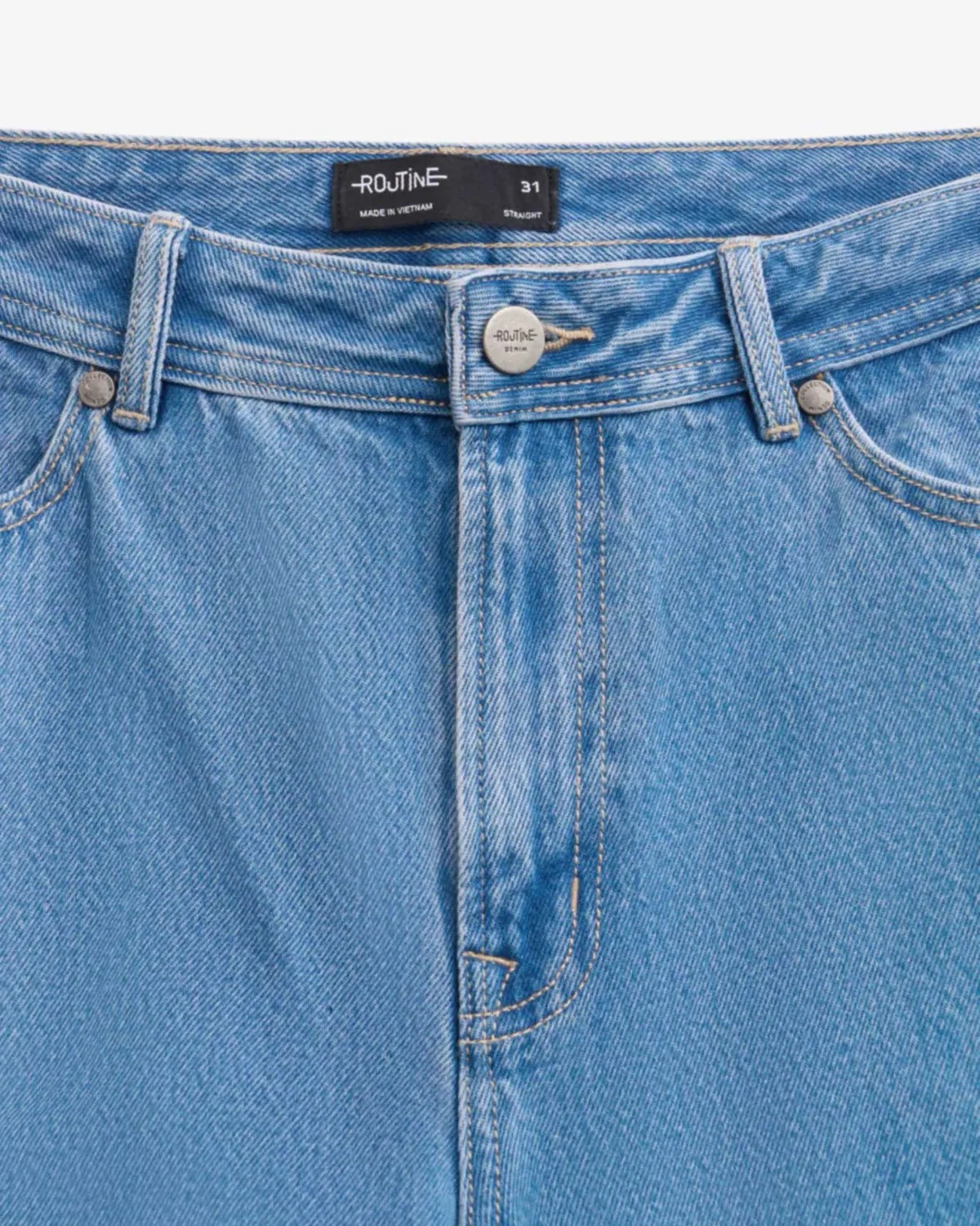 Quần jean nam ROUTINE form Straight màu Xanh ( form suông) 10F24DPA038 | ROUTINE CÀ MAU
