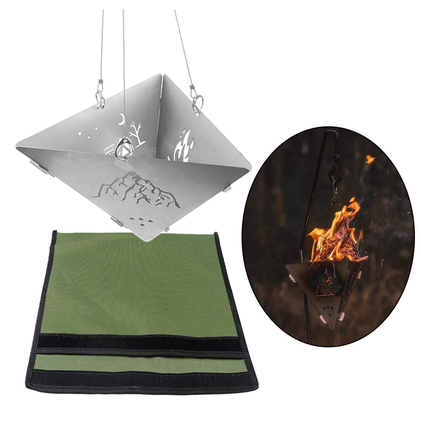 Wood Burning Folding Camping Portable Campfire Hanging Lightweight