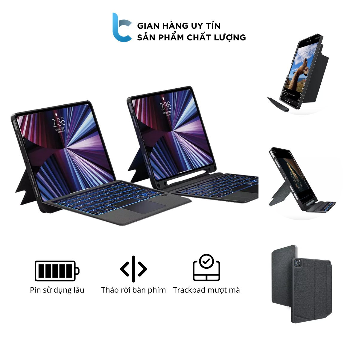 Ốp Lưng/BaoDa/Case Bàn Phím Dành Cho iPad Bluetooth Có Đèn Led Phím, Trackpad Mượt, Có Thể Tháo Rời Bàn Phím WIWU Mag Touch - Hàng Chính Hãng