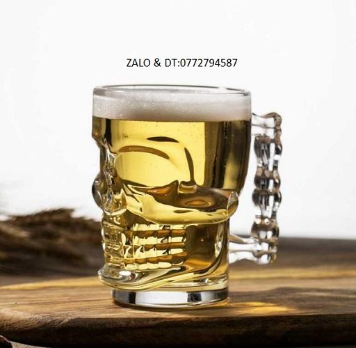 Ly Thủy Tinh Deli Skull Beer Mug 540ml ZB309 , Ly uống Bia Cao Cấp