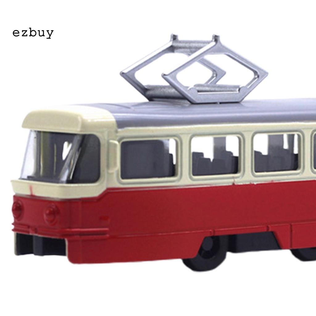 Light Effects Simulation Tram Model Alloy Trolley Bus Simulation Model Detailed for Children