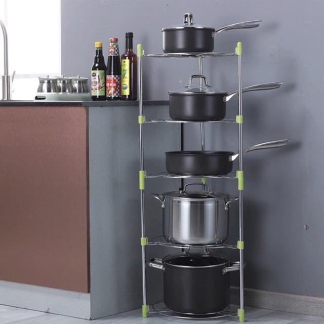 Kệ inox để xoong nồi 6 tầng tiện lợi