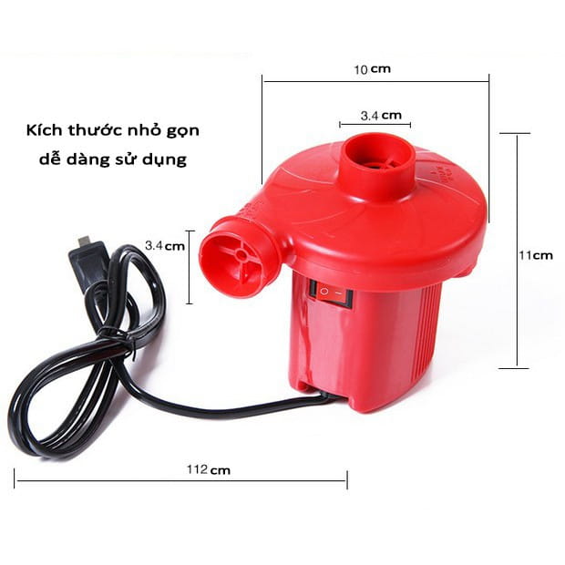 Máy bơm mini 2 chiều bằng điện dễ sử dụng, thiết kế vừa hút chân không, vừa thổi bơm hơi cho các đồ chơi, đồ dùng gia đình bằng phao hơi