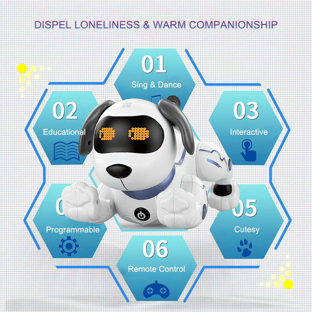 LE NENG TOYS K16A Chó Robot điện tử có thể ra lệnh bằng giọng nói và cảm ứng âm nhạc bài hát