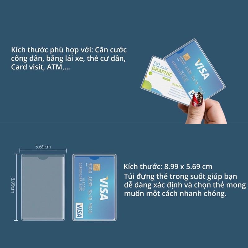 Hình ảnh Bộ 8 vỏ bọc thẻ căn cước bằng lái thẻ tín dụng trong suốt