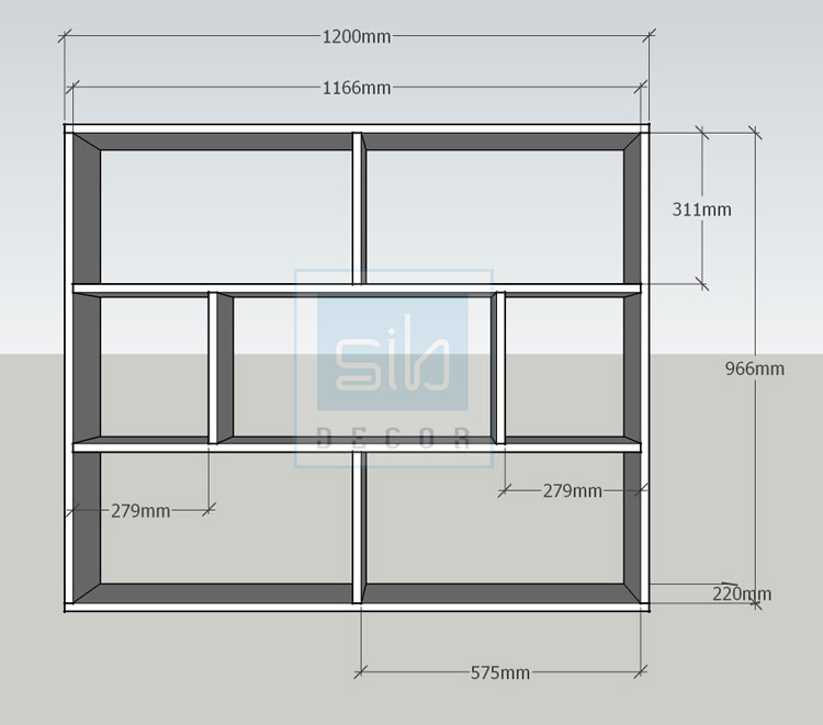 Kệ Gỗ Treo Tường Chữ Nhật Nhiều Ngăn SIB Decor Để Sách Khổ A4, Đồ Dùng Trang Trí, Tranh Ảnh