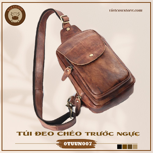 Túi Đeo Chéo Da Bò Sáp, Túi Đeo Chéo Da Bò Thời Trang_VietCow_0TUUN007