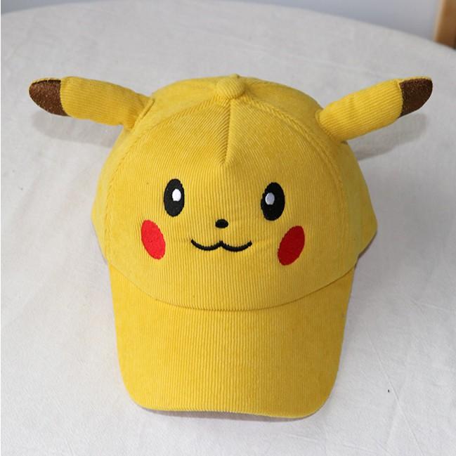 Nón Lưỡi Trai Pikachu, Mũ Tai Bèo Pikachu Dễ Thương Cho Bé Từ 1-2 Tuổi Chất Vải Nhung Mềm Mại