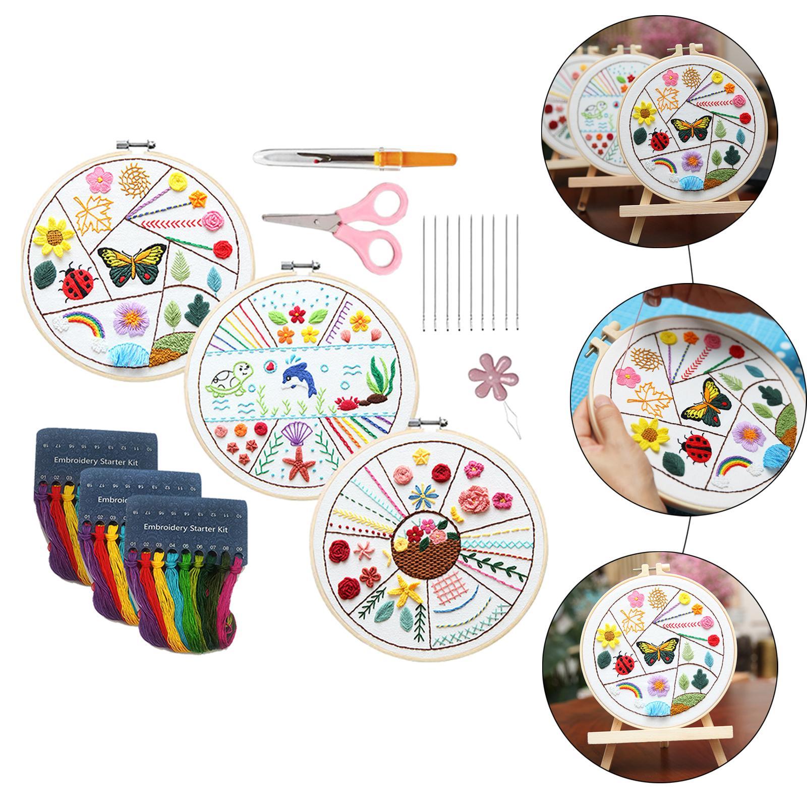 Embroidery Stitch Practice Kit with Pattern Cross Stitch Crafts for Practice