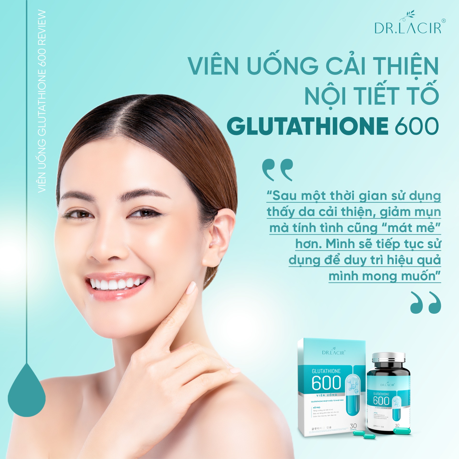 [COMBO 5 HỘP] Viên Uống Glutathione 600 - Viên Uống Nám Trắng Da Glutathione Dr.Lacir [Chính Hãng Dr Lacir]