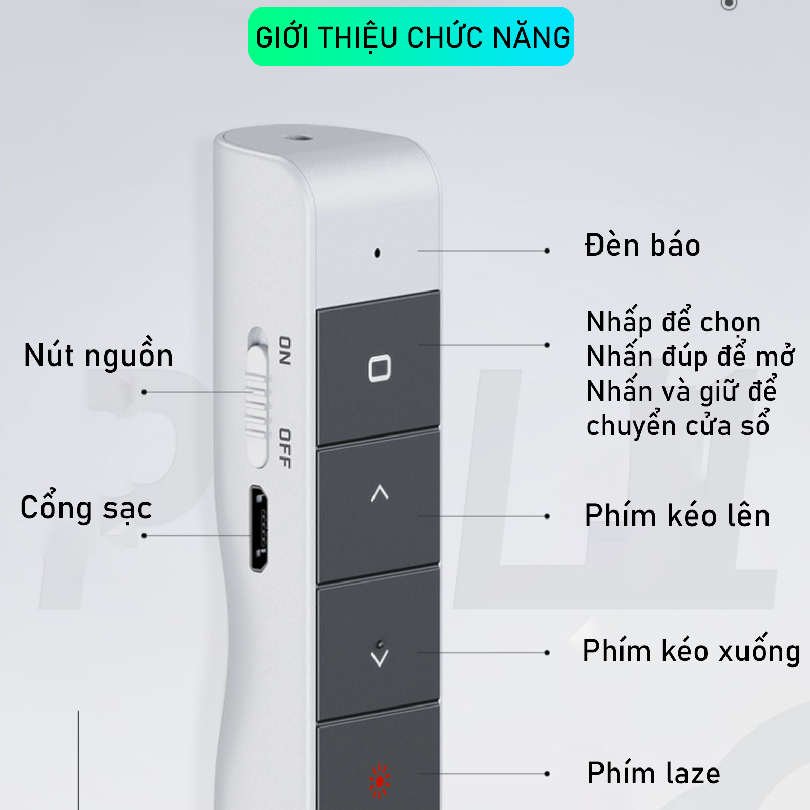 Bút trình chiếu Powerpoint không dây Sidotech L1P bút thuyết trình lazer chiếu slide có thể điều khiển 2 màn hình lật trang, kết nối xa 100m, hiển thị báo pin, dòng bút chỉ máy chiếu laser khi diễn thuyết hội nghị - Hàng Chính Hãng