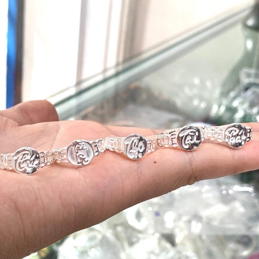 Nhẫn Nam Bạc Ta Kim Tiền Mặt Chữ Bạc Hiểu Minh NA042
