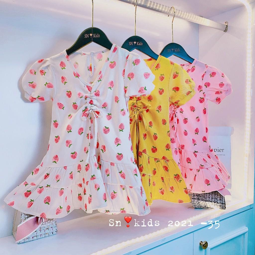 Váy bé gái dâu tây đuôi cá cực xinh