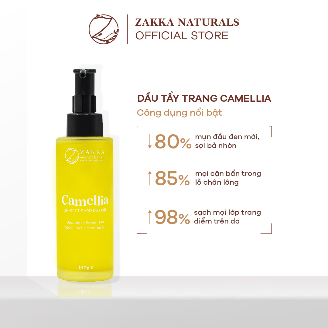 Dầu Tẩy Trang Zakka Naturals Làm Sạch Sâu, Dưỡng Ẩm, Chống Lão Hóa Camellia Deep Cleansing Oil 100g