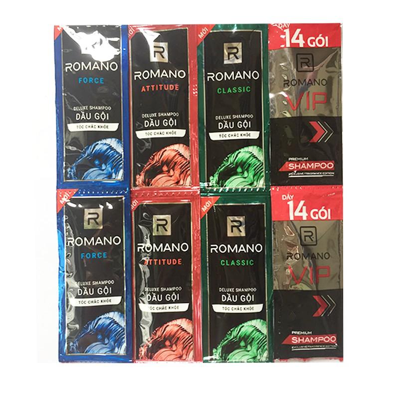 Combo 10 Dây dầu gội cho Nam Romano Mix 4 màu