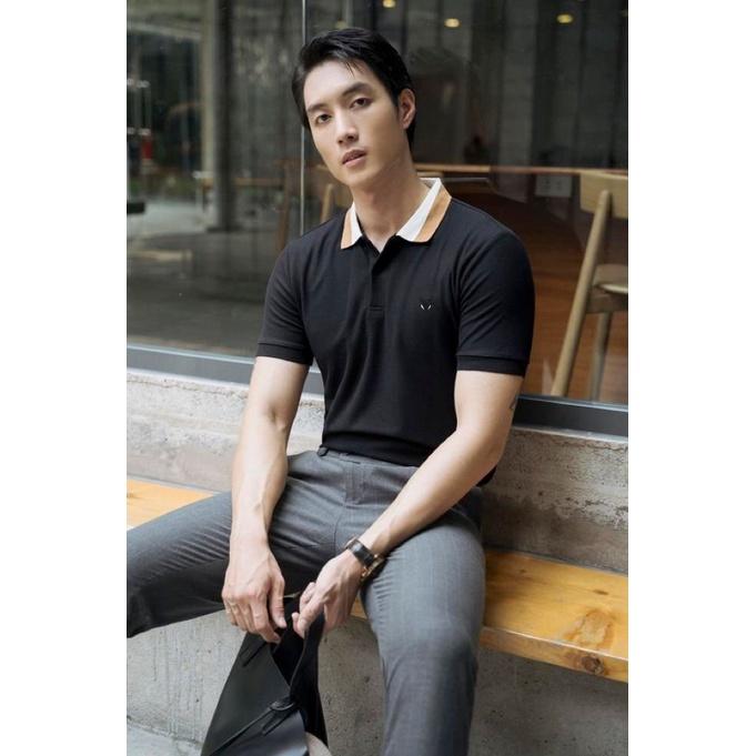 Áo thun POLO nam DF phối bo cổ thêu logo PLDF | LASTORE MENSWEAR