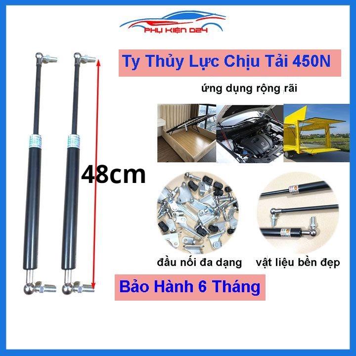 1 chiếc ty cốp ô tô thanh thủy lực chống cửa chiều dài 48cm chịu tải 45kg-450N đầu kết nối đa dạng